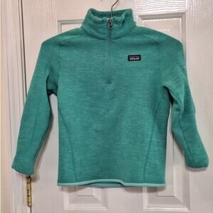 Patagonia girls small better sweater 1/4 zip pullover teal blue 7-8 youth